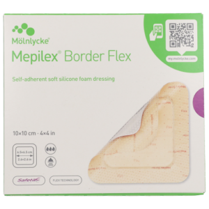Pansement hydrocellulaire siliconé auto-fixant 10x10cm - Boite de 5 - MOLNLYCKE