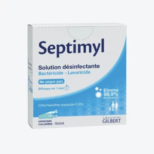 Chlorhexidine aqueuse à 0,5 % - Solution désinfectante - Septimyl - Unidose 5 ml boîte de 10 - GILBERT