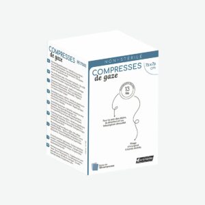 Compresse de gaze - Non stérile - 8 plis 13 fils - 7,5x7,5 cm - Sachet de 100 - EUROMEDIS