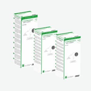 Compresse non tissée stérile - 40 g/m² - 4 plis - Sachet de 2 - Boîte de 100 - EUROMEDIS